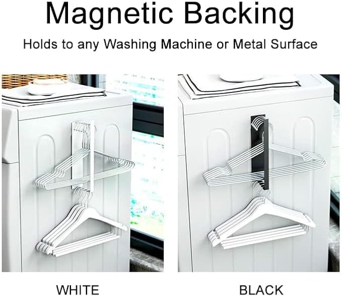 Magnetic Hanger Organizer,Hanger Storage Rack for Washing Machine,Hanger Stacker for Closet Laundry Room,Clothes Hanger Storage for Adult or Child Clothes Hangers