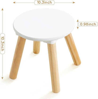 Beright Wooden Step Stool for Kids, Children's Stool Perfect Matched Sensory Table, 9 Inch Sturdy Sitting Stool with Assembled Four-Legged, 1 Pack