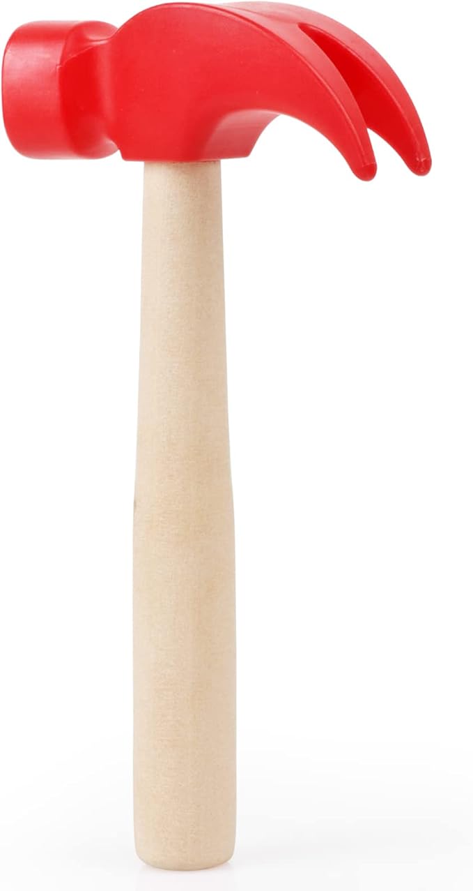 Fowecelt Wooden Hammer Toys Simulation Hammers Maintenance Tools Educational Toys for Kids Birthday Party Games Supplies
