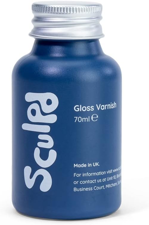 Sculpd Clear Varnish for Air Dry Clay Pottery, Gloss Finish Clear Varnish for Pottery and Acrylic Paint, Create Waterproof Pottery from Home, Colourless Scratch Resistant Varnish, 70ml