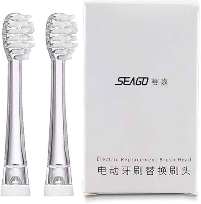 SEAGO Toothbrush Replacement Heads - SG977 SG513 - SEAGO Kids Toothbrushes Heads for Toddlers - Compatible with SEAGO Electric Toothbrushes Kids (White, 6-Pack)