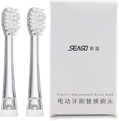 SEAGO Toothbrush Replacement Heads - SG977 SG513 - SEAGO Kids Toothbrushes Heads for Toddlers - Compatible with SEAGO Electric Toothbrushes Kids (White, 6-Pack)