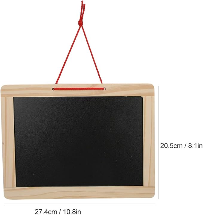 Chalkboard Set, Children Wooden Double Sided Hanging Magnetic Writing Drawing Board Drawing Art Black Board Educational Kids Toy