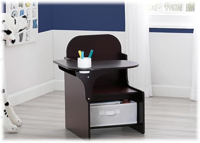 Delta Children MySize Chair Desk With Storage Bin, Dark Chocolate