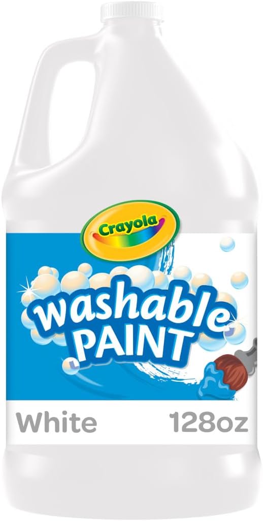 Crayola Washable Paint (1 Gallon), White Paint, Bulk Classroom Supplies for Teachers, Washable Paint for Kids, Nontoxic, 3+