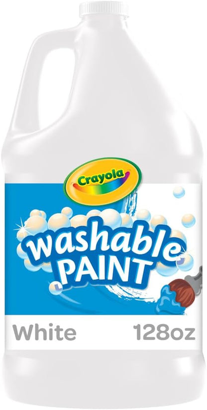 Crayola Washable Paint (1 Gallon), White Paint, Bulk Classroom Supplies for Teachers, Washable Paint for Kids, Nontoxic, 3+