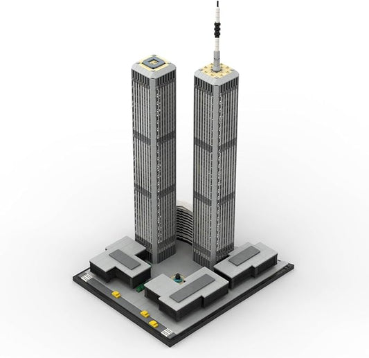 MOC-122768 World Trade Center Building Blocks Set, 1/1000 World Famous Architecture Landmark NY City Skyline Construction Toy for Adults, Designed by bru_bri_mocs, 4870PCS