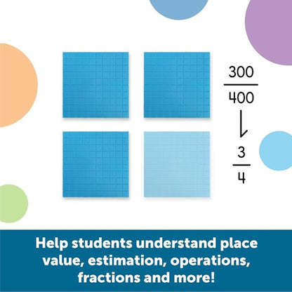 Learning Resources Plastic Base Ten Starter Kit - 141 Pieces, Ages 6+ Early Math, Counting, Math Games for Kids, Teacher and Classroom Supplies