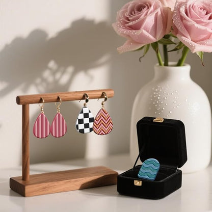 ORIGACH 7 Pcs Stripes Waves Polymer Clay Cutters Set Earring Clay Cutter DIY Craft Supplies for Earring and Jewelry Making