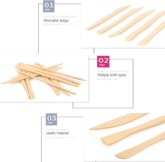 10Pcs Clay Carving Tools Modeling Tools Pottery Clay Carving Knife Beginners Professionals Children's Pottery Sculpture DIY Sculpture Modeling Tools Set Pottery Tools