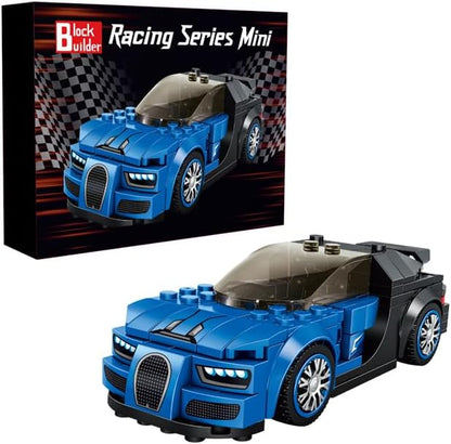 Bugatti Racing Car Building Block Set (237 Pieces). Racing Car Building Blocks for Kids and Adults (Blue)