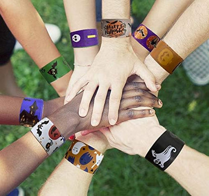 JoFAN 48 PCS Halloween Slap Bracelets Halloween Toys for Kids Girls Boys Halloween Party Favors Halloween Treat Bags Gifts