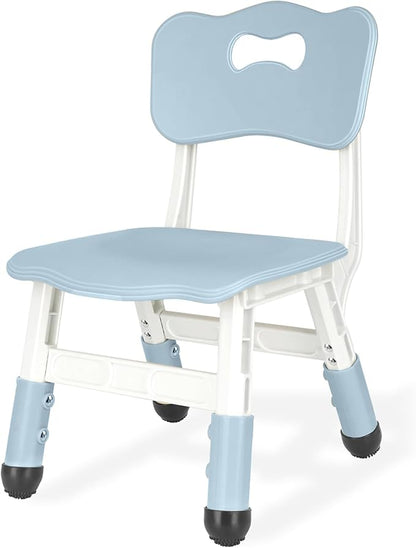 Kids Chair Height Adjustable Toddler Chair Max Load 220LBS Plastic Indoor Outdoor Chair for Children Age 1-6 School Home Daycare Use Bluegrey