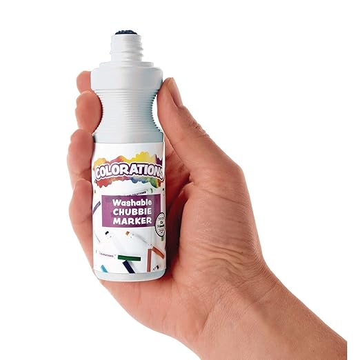 Colorations - COLORMRK Washable Chubbie Marker Classroom Pack Classroom Supplies for Arts and Crafts Multicolor Variety Pack (Pack of 30)