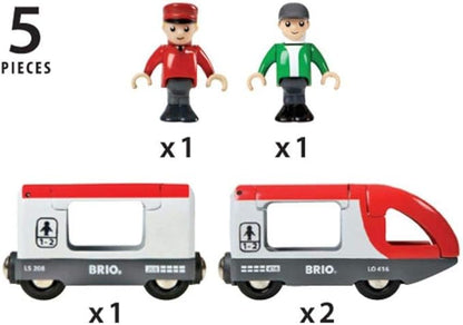 BRIO World 33505 - Travel Train Set - Premium 5 Piece Wooden Toy Set for Toddlers | Ideal Birthday Compatible with All BRIO Railway Toys