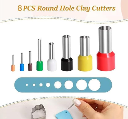 8Pcs Multicolor Clay Circle Cutters Set,Clay Molds Household Tool for Polymer Ceramic Crafts Handmade Supplies Clay Cutters Set of Circle Cutters for Earrings Ceramics and Pottery Ceramic and Pottery