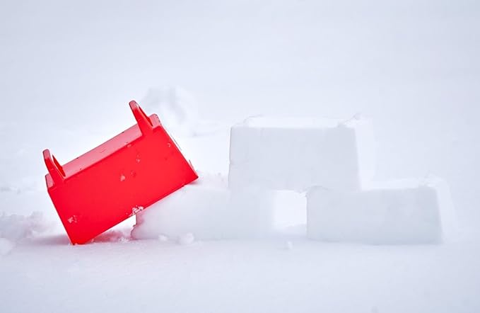 Superio Snow Brick Maker Igloo Fort Block Form Outdoor Winter Snow Toys Sand Castle Building Kit for Adults and Kids Sandbox, Beach, Sand Toys (Red/Blue)