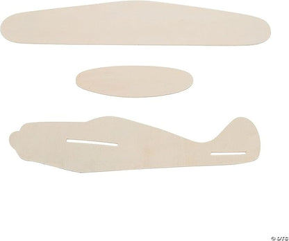 Fun Express DIY Unfinished Wood Airplane Kits - VBS Vacation Bible School Supplies/Decor - Set of 12 - Crafts for Kids