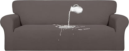 PureFit 100% Dual Waterproof Couch Cover Slipcovers for Couches and Sofas - Stretch Non Slip Fleece Sofa Covers Washable, Leakproof Furniture Protector for Kids, Pets, Dog (Oversized Sofa, Taupe)