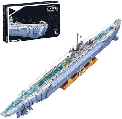 Submarine Ship Building Blocks Set, 6112 Pieces German VIIC U-552 Submarine Building Block Sets, WW2 Military U-Boat Submarine Toys, Ships Modular Buildings for Adults Teenager