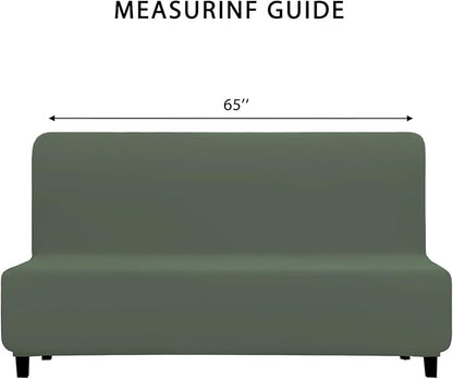 PureFit 100% Dual Waterproof Futon Cover, Waterproof Couch Cover for Futon - Stretch Non Slip Fleece Sofa Covers Washable, Leakproof Furniture Protector for Kids, Pets, Dog (Futon, Grayish Green)