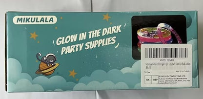 24Pcs Glow in the Dark Party Supplies for Kids/Adults, Flashing Light up Toys LED Bracelets Glow Sticks,Valentines Mardi Gras Party Favors Carnival Birthday Concert Gifts Accessory