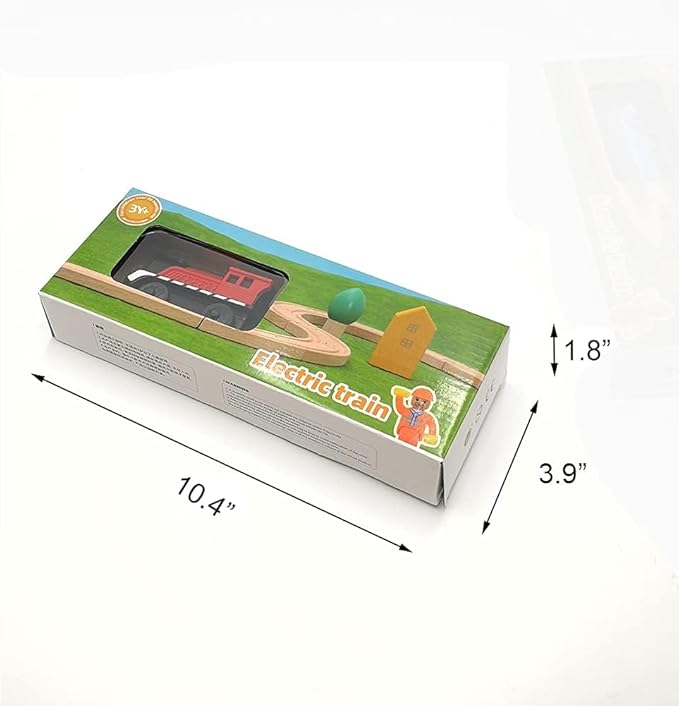 Battery Operated Cargo Train for Wooden Train Track Set Toys for Toddlers 3 4 5 Year Old Boys Kids Magnetic Couplings Construction site Fram Harbor Vehicle (Without Battery)