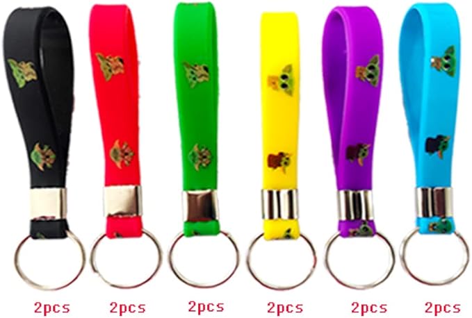 Baby Yoda Birthday Party Supplies, 109 Pack Party Favors - 12 Pack Bracelets, 12 Pack Keychains, 12 Pack Button Pins, 1 Pack Tattoo Sticker Set of 72 Stickers for Birthday Party Decorations