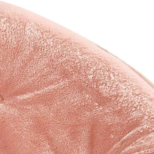 Urban Lifestyle Faux Fur Saucer Chair with Metal Frame, One Size, Blush