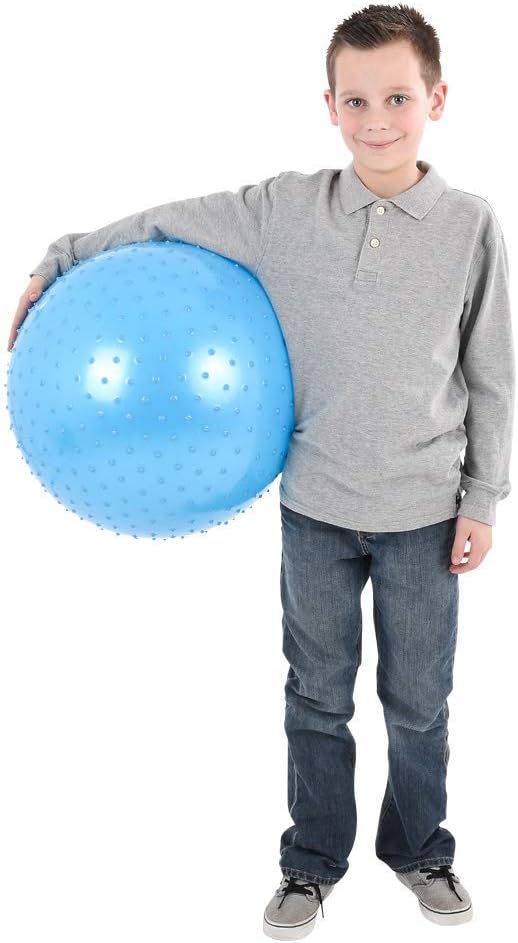 Bedwina 18-Inch Big Balls for Toddlers and Kids - Inflatable Giant Balls for Kids with Hand Air Pump, Big Bouncy, Sensory Play, Stress Toy, Knobby, Large Playground, Recess, Games for Children