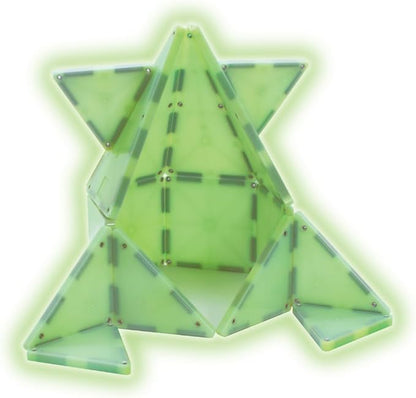 MAGNA-TILES Glow 16-Piece Magnetic Construction Set, The ORIGINAL Magnetic Building Brand