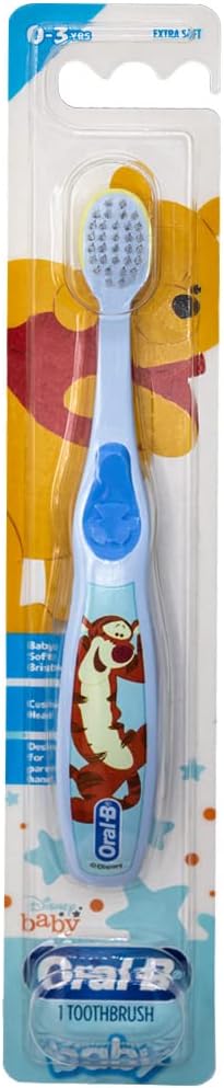 Oral-B Baby Manual Toothbrush, Pooh Characters, 0-3 Years Old, Extra Soft (Characters Vary) - Pack of 4