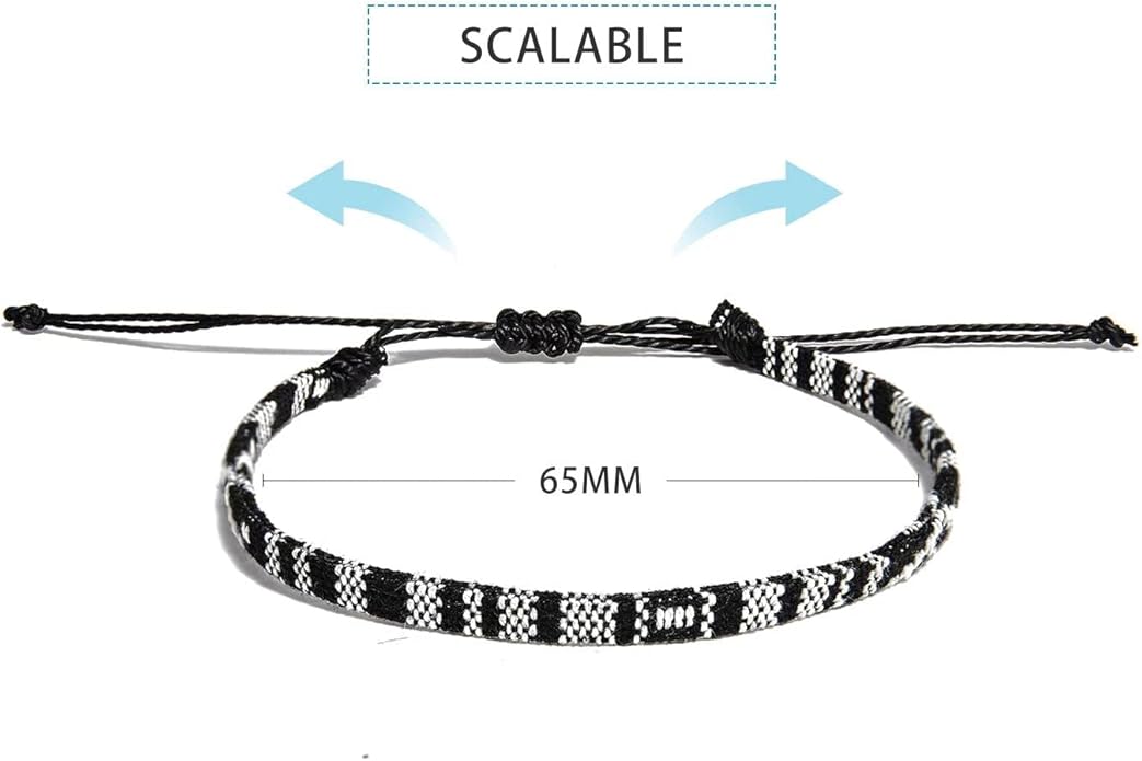 Beach Bracelet Set for Men and Women, Surfer Men Bracelet, Braided Boho Summer Bracelets Adjustable Men's Bracelet Handmade Women Bracelet String Rope Ankle Bracelets Birthday Gift