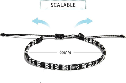 Beach Bracelet Set for Men and Women, Surfer Men Bracelet, Braided Boho Summer Bracelets Adjustable Men's Bracelet Handmade Women Bracelet String Rope Ankle Bracelets Birthday Gift