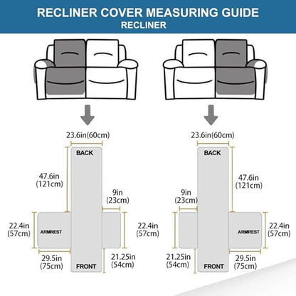 Easehomey Water Resistant Loveseat Recliner Cover Non Slip Sofa Cover for Reclining Sofa 2 Seat, Recliner Couch Cover Furniture Protector for Kids Pets with Elastic Band Pocket(Peacock Blue, 2 Seater)