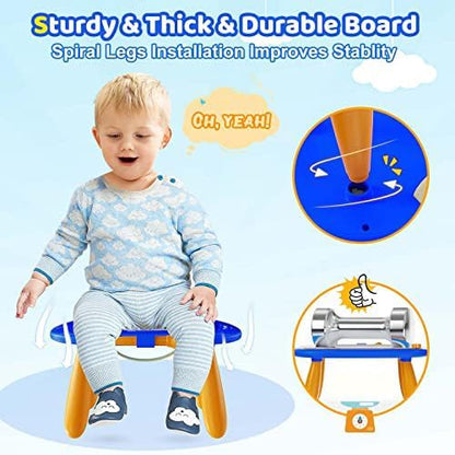 Kikidex Toddlers Toys Age 1-3, Magnetic Drawing Board, Toddler Girl Toys for 1-2 Year Old, Doodle Board Pad Learning and Educational Toys for 1 2 3 Year Old Baby Kids Birthday Gift (Dark Blue)