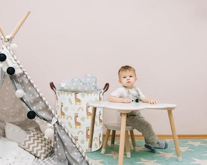 ESSME Kids Laundry Hamper,Giraffe Hamper Collapsible Canvas Waterproof Animal Storage Bin for Boy, Nursery Hamper,Gift Baskets,toy bins(Giraffe)