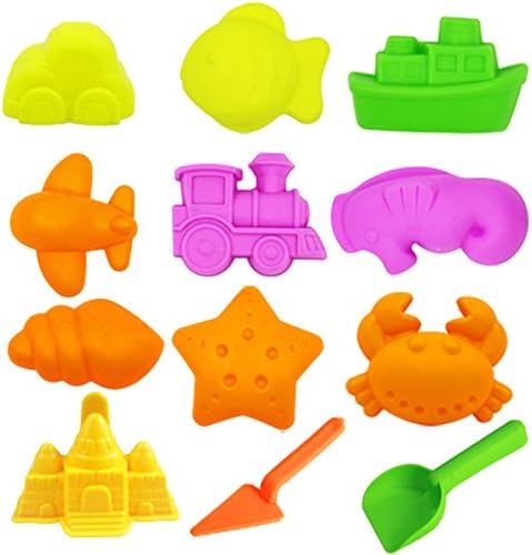 Animal Sand Molds & Tools Kit (36 Pcs) - Works with All Other Play Sand Brands - Includes: 10 Dinosaurs, 10 Animals & 12 Beach Molds, & 4 Tools - Sand Not Included