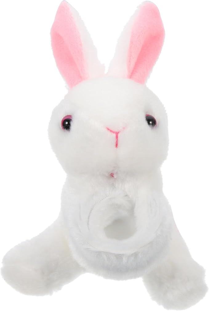 Abaodam Animal Slap Bracelet Rabbit Slap Bracelet Plush Bunny Stuffed Animal Hugger Snap Wristband for Kids Birthday Party