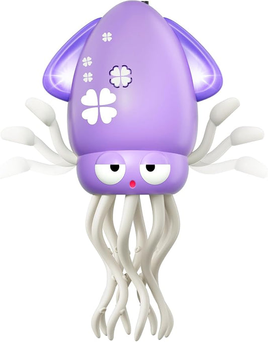 Dancing Squid Baby Toy, Infant Tummy Time Toys for 3-6 Months, Interactive Crawling Octopus with Music & Lights for 6-12, 12-18 Learning Walking Toy for Toddlers 1 Year Old Boys Girls Birthday Gifts