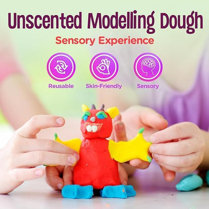 Hygloss Play Modeling Dough - Pink and Red Dough Unscented - Safe & Non-Toxic for Kids Arts & Crafts - Party Favors – Valentine’s and Classroom Supplies - 2lb Total