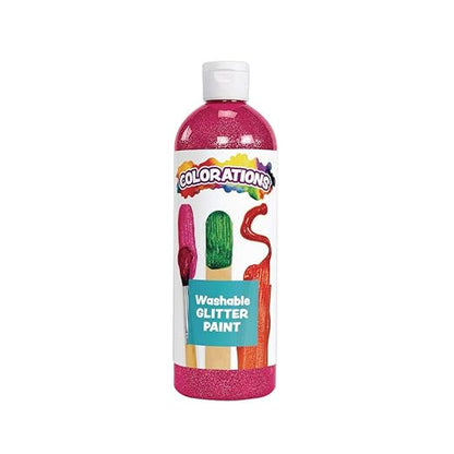 Colorations Washable Glitter Paint, 16 fl oz, Magenta, Non Toxic, Vibrant, Bold, Kids Paint, Craft, Hobby, Fun, Art Supplies