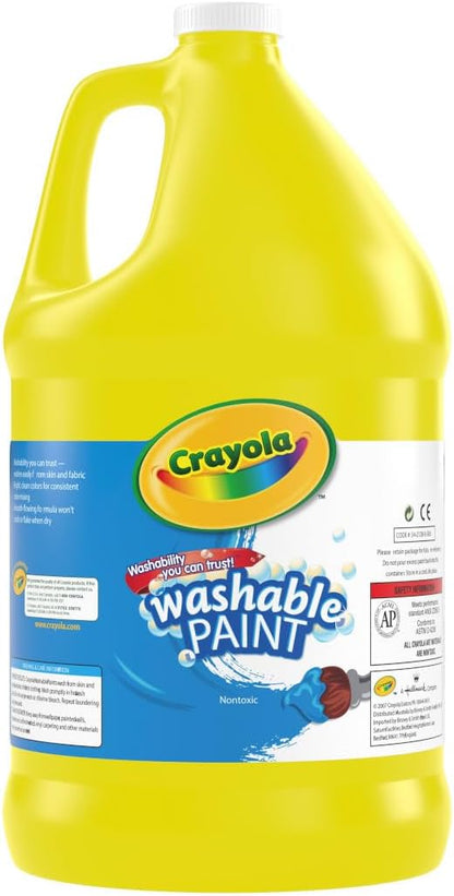 Crayola Washable Paint For Kids - Yellow (1 Gallon), Kids Arts And Crafts Supplies, Non Toxic, Bulk