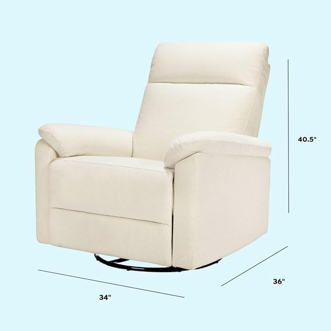 DaVinci Suzy Swivel Recliner in Vanilla, GREENGUARD Gold & CertiPUR-US® Certified