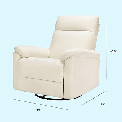 DaVinci Suzy Swivel Recliner in Vanilla, GREENGUARD Gold & CertiPUR-US® Certified