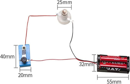 Electrical Circuit Experiment Kit, Small Bulb Lights Up Kit Basic Physic Science Playset Educational Kit A OneSize Science Kits and Toys Flash Cards Learning and Education