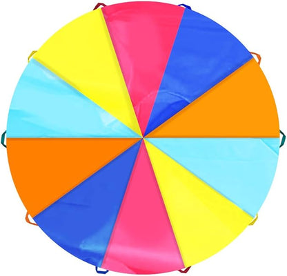 SPINFOX Multicolored Parachute - 6FT, 10FT, 20FT with Handles for Kids Indoor Outdoor Play