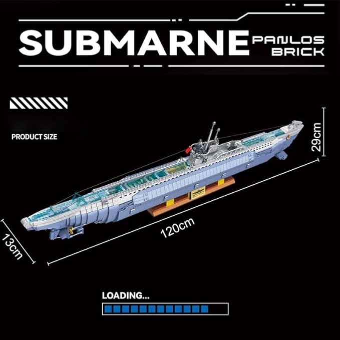 Submarine Ship Building Blocks Set, 6112 Pieces German VIIC U-552 Submarine Building Block Sets, WW2 Military U-Boat Submarine Toys, Ships Modular Buildings for Adults Teenager