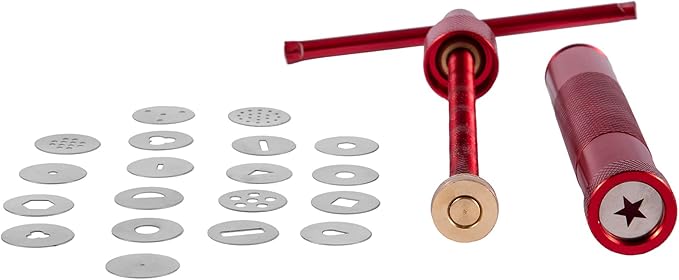 Stainless Steel Clay Extruder Sugar Paste Extruder Cake Fondant Decorating Tool Set Ceramics & Pottery Clay Extruders Mixers & Presses (Red)
