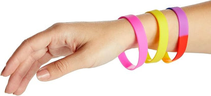 BLUE PANDA 48 Pack Multi-Colored Silicone Bracelets Bulk Set for Sports Teams, Games, Colored Wrist Bands for Sublimation, 8 Colors, 8 In
